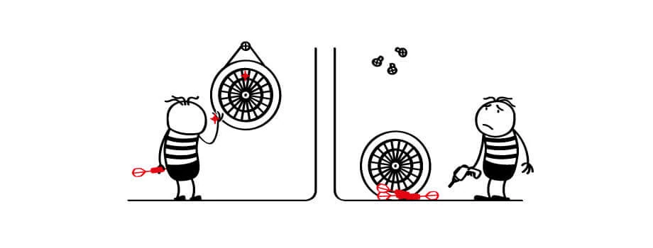 Die Dartscheibe richtig aufhängen